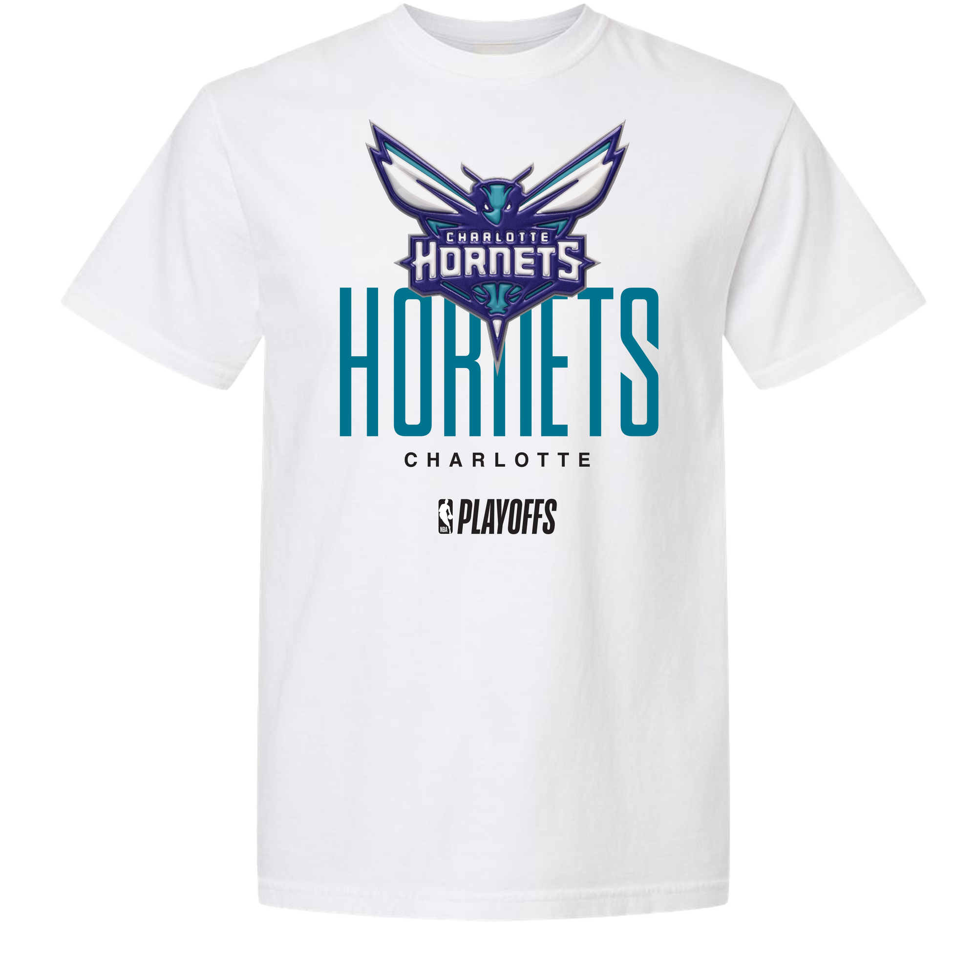 Charlotte Hornets Playoff White Tee by FISLL