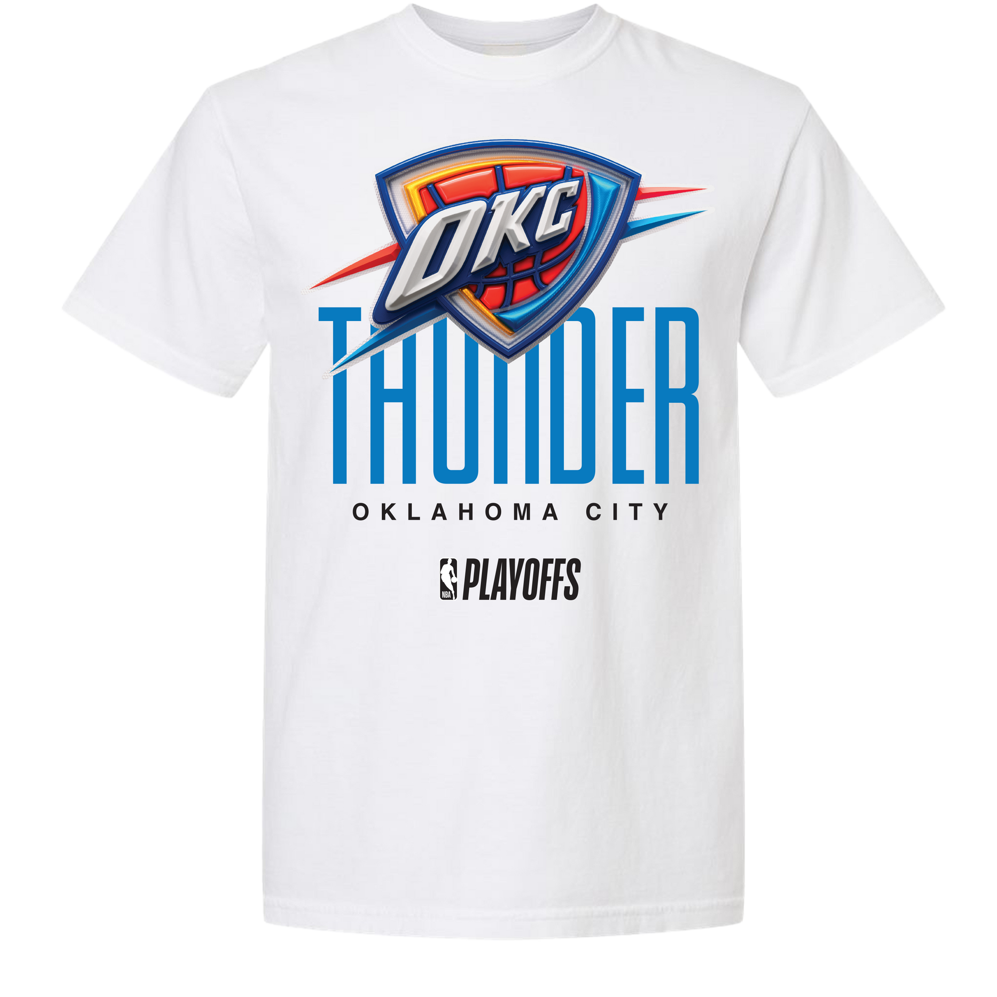 Oklahoma City Thunder Playoff White Tee by FISLL