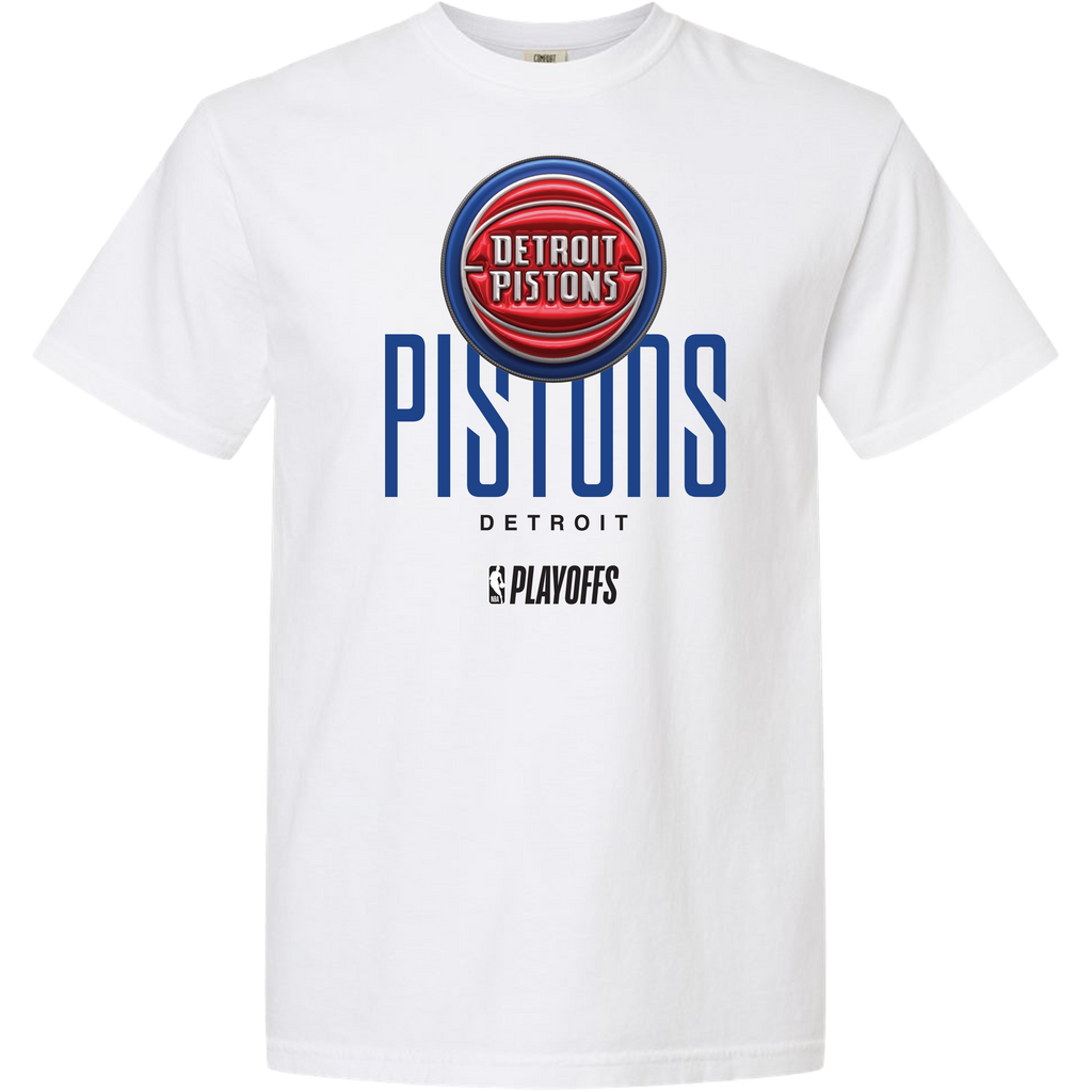 Detroit Pistons Playoff White Tee by FISLL