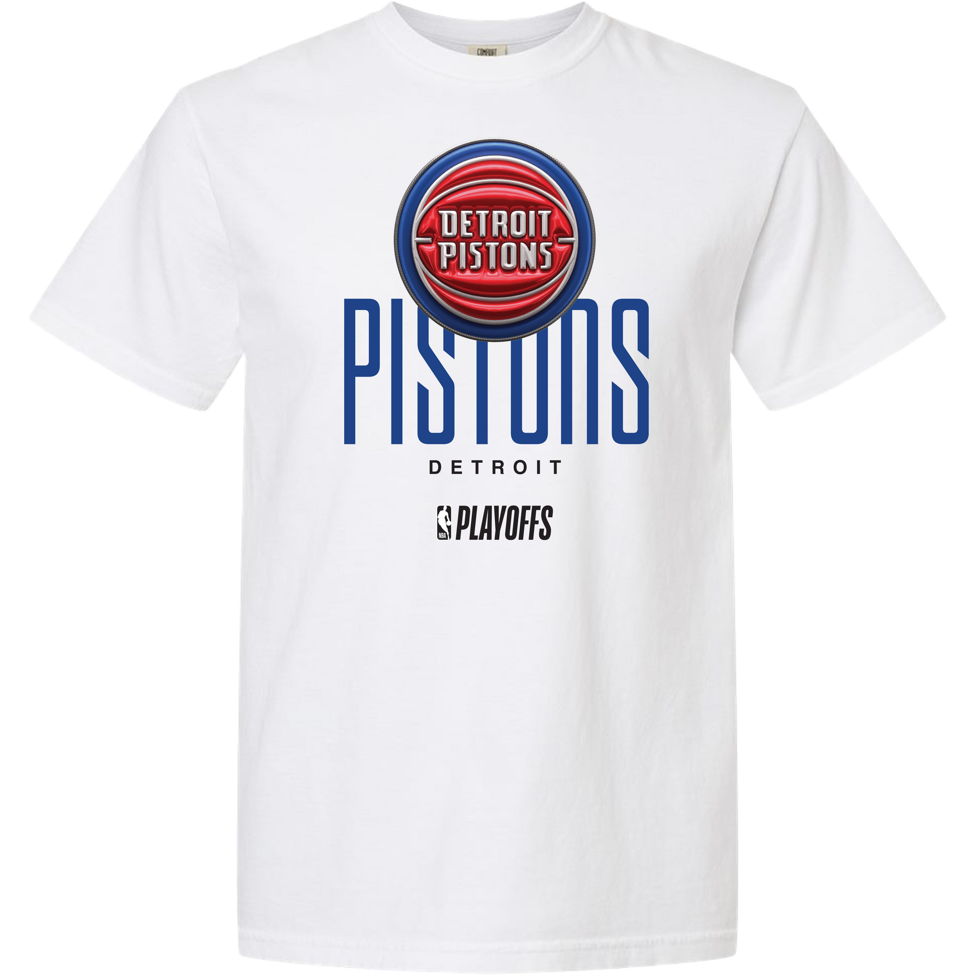 Detroit Pistons Playoff White Tee by FISLL