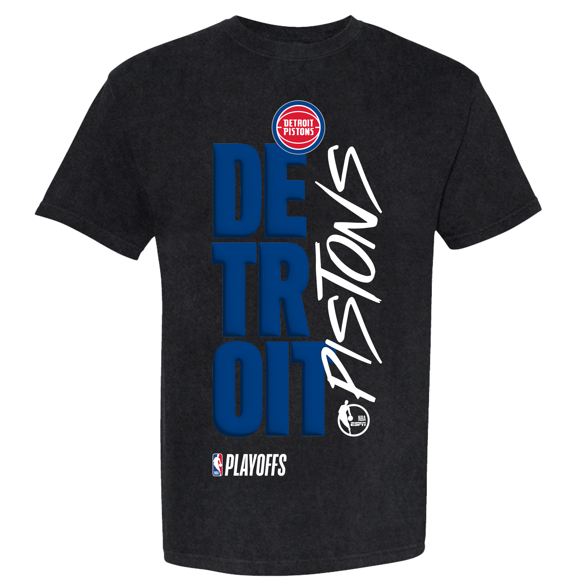 Detroit Pistons Playoff Black Tee by FISLL