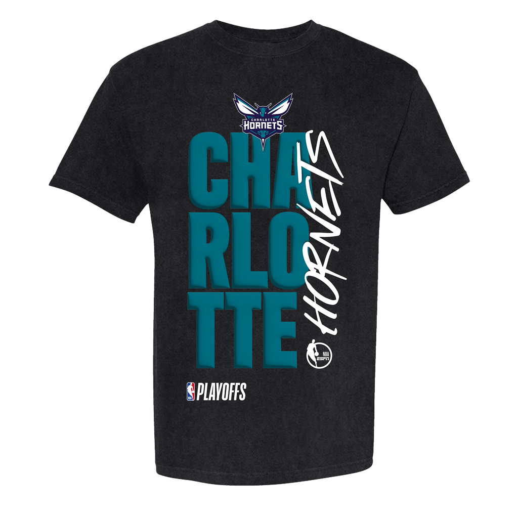 Charlotte Hornets Playoff Black Tee by FISLL