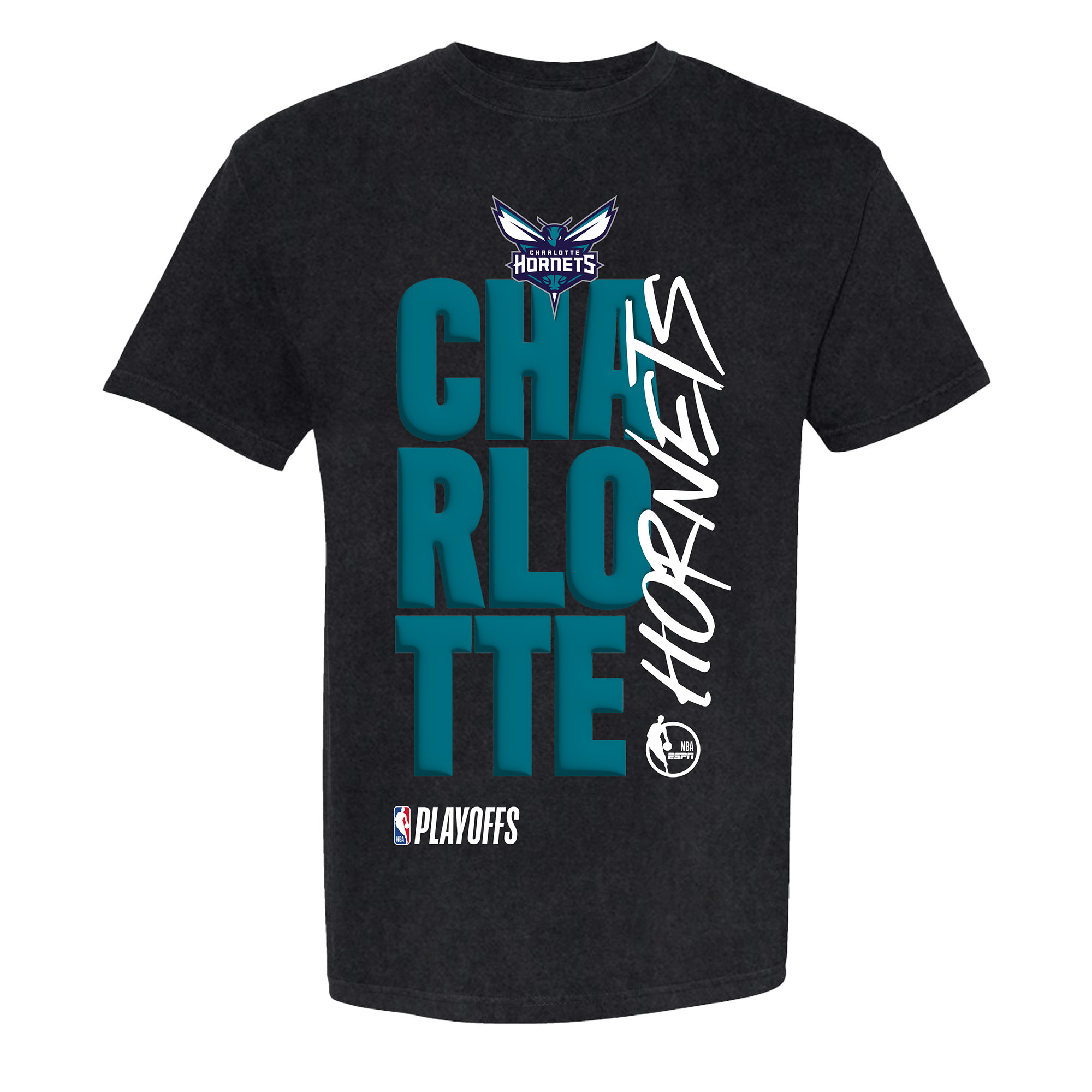 Charlotte Hornets Playoff Black Tee by FISLL